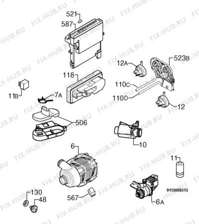 Взрыв-схема посудомоечной машины Zanussi ZDT112 - Схема узла Electrical equipment 268